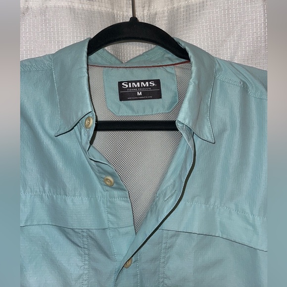 SIMMS FISHING LONG SLEEVE SHIRT. TURQUOISE BUTTON DOWN. SIZE MEDIUM. ZERO WEAR. - Picture 5 of 7
